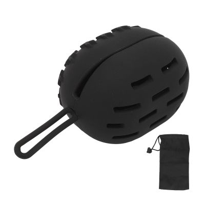 Silicone Beauty Sponge Case, Breathable Soft Portable Silicone Makeup Blender Holder, Mini Powder Puff Beauty Egg Organiser for Home Travel (Black)
