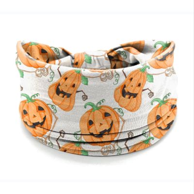 BBTDIN Halloween Turban Pumpkin Headband for Women Girls Halloween Pumpkin Hair Band Headwear BHWH20 (B2)