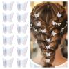 12 PCS Small White Butterfly Hair Clips for Girls, Mini Butterfly Hair Accessories Cute Side Bangs Tiny Butterfly Claw Clips Metal Braided Hair Clips for Women Girls Little Baby Kids (Clear) view 1