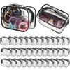 36Pcs Clear Pvc Makeup Bags, Waterproof Travel Toiletry Pouches, Portable Zippered Organizer Cases For Bathroom And Trips view 1