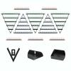 5-Tier Wall-Mounted Nail Polish Rack, 10 PCS Metal Nail Polish Shelves, Includes 5 PCS Triangular & 5 PCS Strip Display Racks, Galvanized Steel Storage for Spa, Nail Salon, Home (Black) view 1