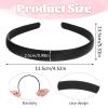 2Pcs Black Headbands for Women 1 Inch Wide Hard Satin Headband Fashion Solid Head Bands Hoops Anti-slip Plain Hair Bands Cosplay DIY Hair Accessories Gifts for Yoga Girl Halloween Christmas(2cm+2.5cm) view 2