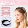 2Pcs Black Headbands for Women 1 Inch Wide Hard Satin Headband Fashion Solid Head Bands Hoops Anti-slip Plain Hair Bands Cosplay DIY Hair Accessories Gifts for Yoga Girl Halloween Christmas(2cm+2.5cm) view 4