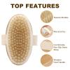 2Pcs Natural Bristle Exfoliating Brush, Body Scrubber for Lymphatic Drainage, Blood Circulation, Wet and Dry Brush, Deep Exfoliation for Smooth Skin view 2