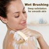 2Pcs Natural Bristle Exfoliating Brush, Body Scrubber for Lymphatic Drainage, Blood Circulation, Wet and Dry Brush, Deep Exfoliation for Smooth Skin view 4