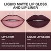 AMY'S DIARY 2pcs Matte Dark Red Lip Liner & Lipstick Makeup Set, Liquid Lipstick 24H and Lip Liner Set Matt Liquid Lips Make Up Waterproof Long Lasting (11#, 2 Pcs Set) view 3