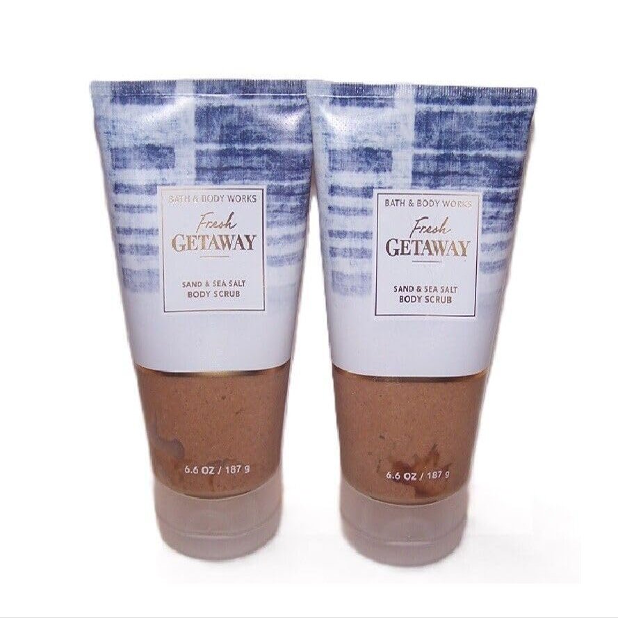 2 x Sand & Sea Salt bath Body Scrub fresh getaway sand sea salt 6.6 oz