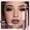 AMY'S DIARY 2pcs Matte Dark Red Lip Liner & Lipstick&Shiny Clear Lip Oil Makeup Set, Liquid Lipstick 24H and Lip Liner Set Matt Liquid Lips Make Up Waterproof Long Lasting (12#, 2 Pcs Set) view 2