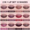 AMY'S DIARY 2pcs Matte Dark Red Lip Liner & Lipstick&Shiny Clear Lip Oil Makeup Set, Liquid Lipstick 24H and Lip Liner Set Matt Liquid Lips Make Up Waterproof Long Lasting (12#, 2 Pcs Set) view 4