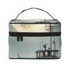 QASDFGHR Small Creepy Boat with Full Moon Print Makeup Bag,Travel Cosmetic Bag with Zipper for Women Square Make Up Bags Organizer view 1