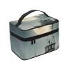QASDFGHR Small Creepy Boat with Full Moon Print Makeup Bag,Travel Cosmetic Bag with Zipper for Women Square Make Up Bags Organizer view 2