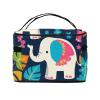 QASDFGHR Small Colorful Elephant and Leaf Print Makeup Bag,Travel Cosmetic Bag with Zipper for Women Square Make Up Bags Organizer view 3