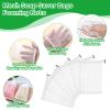6 PCS Exfoliating Mesh Soap Pouch Soft Soap Bag with Drawstring for Shower Double Layer Thicken Foam Net Bubble Foam Net Soap Sack Saver Pouch, White view 3