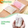 6 PCS Exfoliating Mesh Soap Pouch Soft Soap Bag with Drawstring for Shower Double Layer Thicken Foam Net Bubble Foam Net Soap Sack Saver Pouch, White view 4