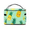 QASDFGHR Small Cute pineapple Print Makeup Bag,Travel Cosmetic Bag with Zipper for Women Square Make Up Bags Organizer view 3