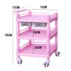 GHYRWQT Movable Hand Trucks Trolleys, Recycling Vehicles,3 Shelf Rolling Instrument Cart on Silent Wheel for Beauty Nail Salon Spa Tool Storage Trolley,Collecting Vehicles/Pink/76X53X98Cm view 2