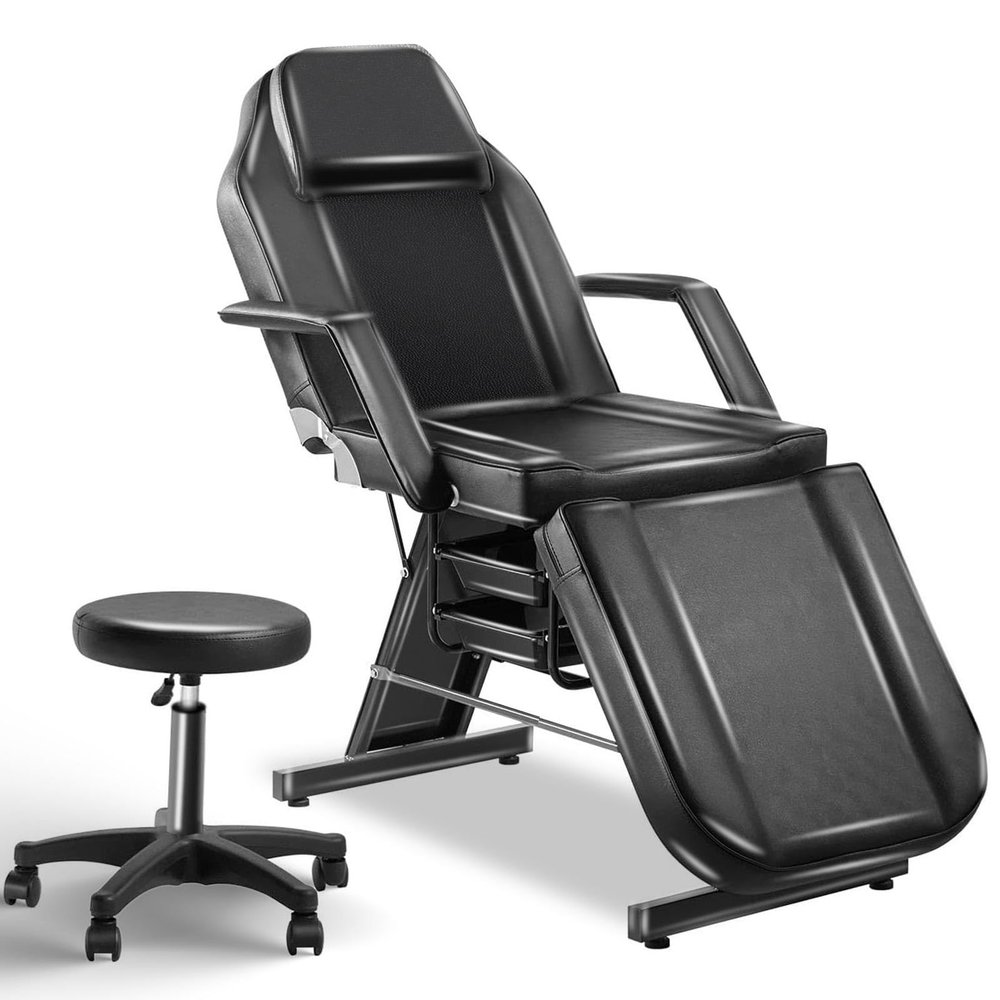 330lbs Tattoo Chairs with Stool Message Bed, lash Bed for Client Esthetician, Tattoo Chairs with Beauty Basket, Beauty Salon Spa Equipment with Towel Hook, Massage Table for Artist with Storage Tray