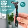 Leriton 150 Pcs Men's Disposable Razors Bulk 3 Blade Men Razors for Head Sensitive Skin Comfortable Shave view 3
