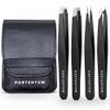 PORTENTUM Professional Tweezers for Facial Hair Women and Men - Stainless Steel Precision Tweezers for Ingrown Hair Tweezers (4 Pcs) view 1