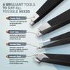 PORTENTUM Professional Tweezers for Facial Hair Women and Men - Stainless Steel Precision Tweezers for Ingrown Hair Tweezers (4 Pcs) view 2