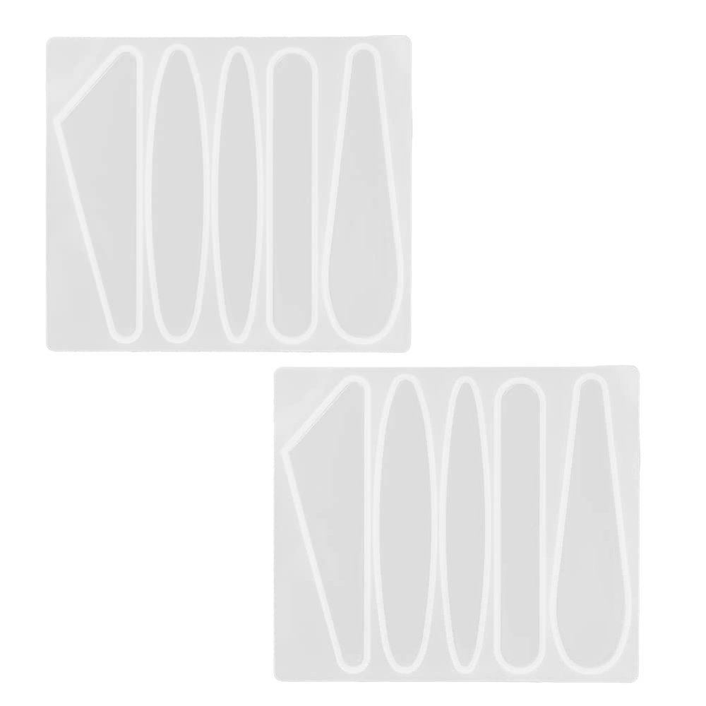 2Pcs Silicone Resin, Barrette 2Pcs Barrette Silicone DIY Hair Stick Making Geometric Pin Tools (Type 1)