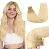 GOO GOO Tape in Hair Extensions Human Hair, R7/60F Rooted Ash Blonde with Frosted Highlights, 16inch 50g 20pcs, Skin Weft Seamless Invisible, Silky Straight with Thick Ends, Remy Human Hair view 1