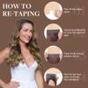 GOO GOO Tape in Hair Extensions Human Hair, R7/60F Rooted Ash Blonde with Frosted Highlights, 16inch 50g 20pcs, Skin Weft Seamless Invisible, Silky Straight with Thick Ends, Remy Human Hair view 3