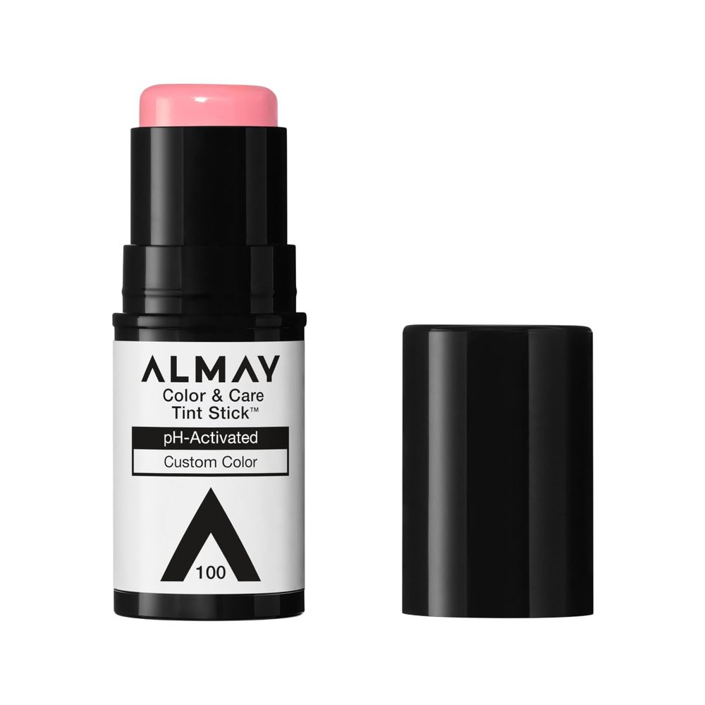 Almay Lip and Cheek Tint, Color & Care Tint Stick, Multi-Use Moisturizing Blush and Lip Color, Dewy Finish, Stocking Stuffer, 100 Natural Flush, 0.25 oz