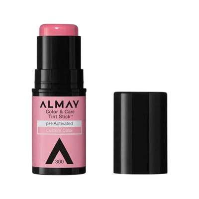 Almay Lip and Cheek Tint, Color & Care Tint Stick, Multi-Use Moisturizing Blush and Lip Color, Dewy Finish, Stocking Stuffer, 300 Rose Flush, 0.25 oz