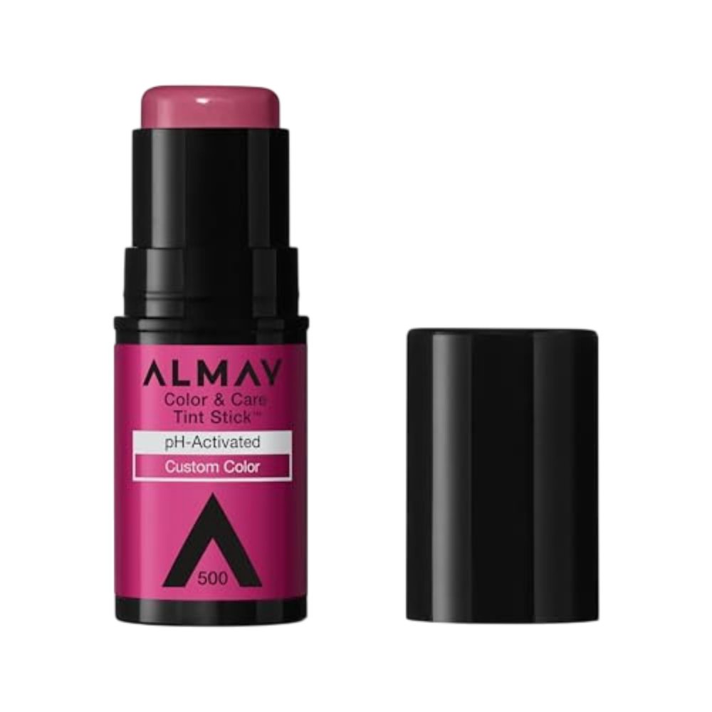 Almay Lip and Cheek Tint, Color & Care Tint Stick, Multi-Use Moisturizing Blush and Lip Color, Dewy Finish, Stocking Stuffer, 500 Berry Flush, 0.25 oz