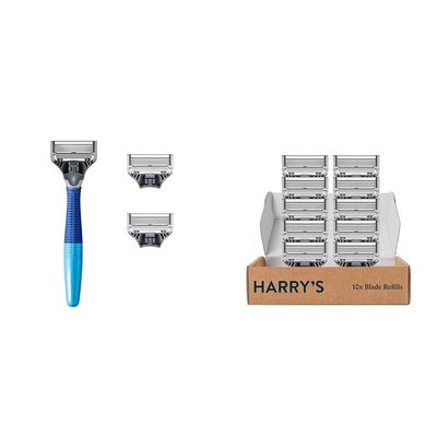 Harry's Razors for Men - Shaving Razors for Men includes a Mens Razor and 3 Razor Blade Refills & Harry's Razor Blades Refills - Razors for Men - 10 count