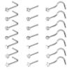 CHARIFIN Body Piercing Stainless Steel Silver Nose Ring Industrial Nose Stud Cartilage piercings for women 21pcs view 1