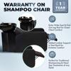 Buy-Rite Eclipse Lay-In Shampoo Backwash Unit for Salons & Barbershops - Porcelain Bowl with Hardware, Extra-Wide Reclining Seat, Kick-Out Leg Rest, Built-In Headrest & Lumbar Support, TS-8088-BLK view 4
