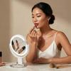 Fancii Travel Magnifying Mirror 10x /1x with Lights, Rechargeable | 9-Inch Extra Large LED Lighted Makeup Mirror, Folding Double Sided Portable Vanity Mirror, 3 Light Settings, Touch Sensor (Sadie) view 2