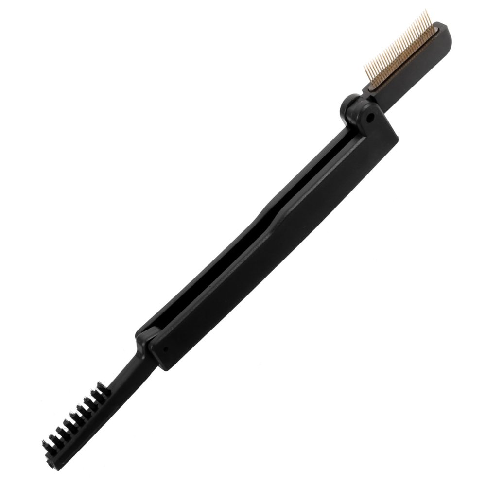 Baluue Folding Dual-sided Eyelash Separator and Brow Brush Tool for Eye Makeup Portable Lash Comb Sturdy Handle and Flexible Bristles for Mascara Application