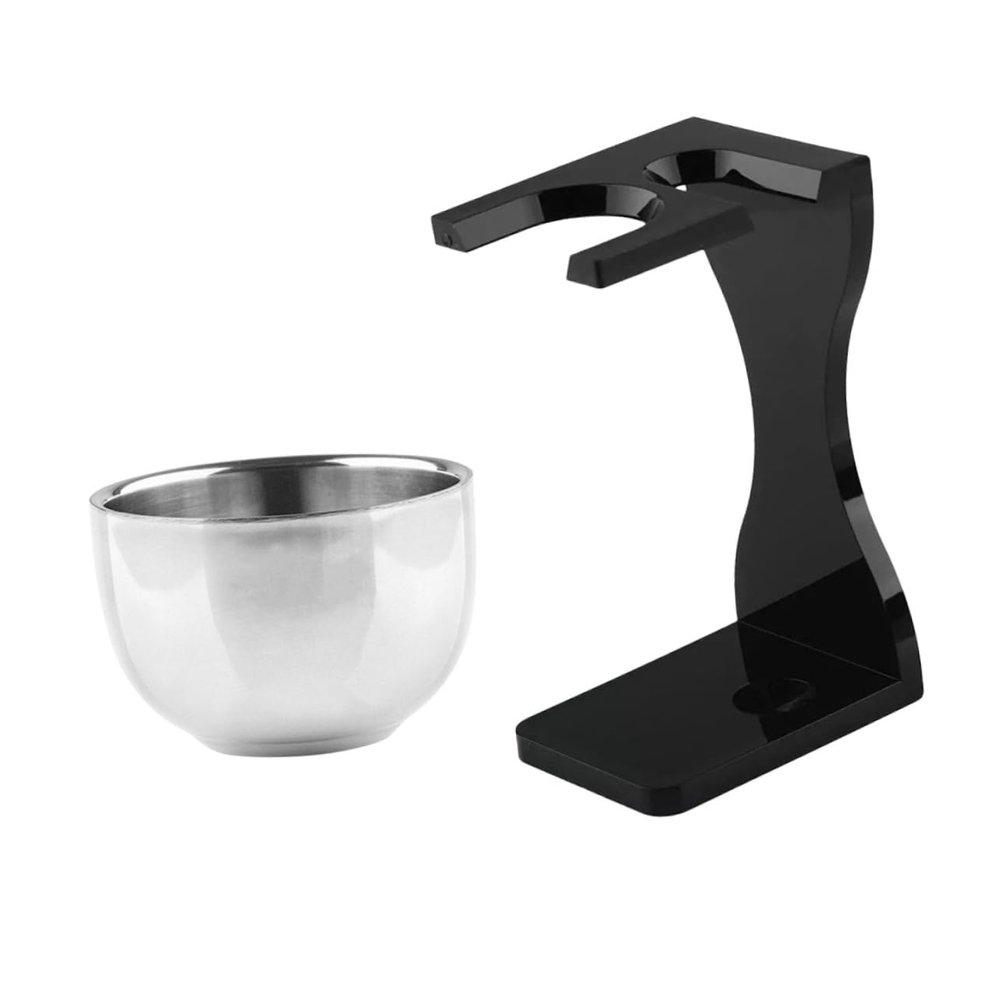 Ipetboom Men's Grooming Shaving Kit with Bowl Razor Holder and Beard Brush Stand for Wet Shaving Experience