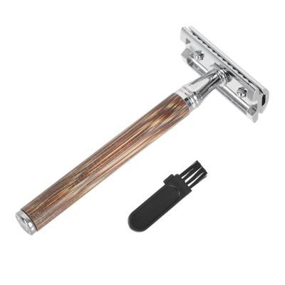 Ipetboom Manual Shaving Razor Double Edge Blade Portable for Beard Trimming Vintage Handle
