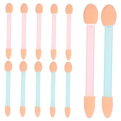 Baluue 24pcs Dual Sided Eyeshadow Sponge Applicators Disposable Eye Makeup Brushes for Effortless Application Random Color for Artists and Beauty Enthusiasts