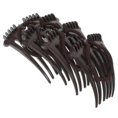 Baluue 4pcs Decorative Hair Combs for Women Strong Hold Ponytail Hairpins Wedding Accessories for Brides Lightweight Side Combs Coffee Color