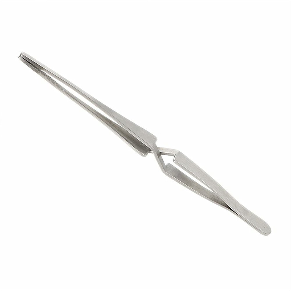 ZHIQISHI Tweezer Set.1Pcs Cross Lock Stainless Steel Reverse Action Curved Straight Tweezer Acrylic Nail Shaping Tweezer Set.Maintenance Hand Tools Hot Precision Tweezer Set.Set (Size : Straight)
