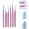 ZHIQISHI Tweezer Set.6pcs Tweezer Set.Set Stainless Steel Anti Static Precision Tweezer Set.for Craft/Jewelry/Electronics/Laboratory Hand Tool Set Precision Tweezer Set.Set (Size : Blue) view 2