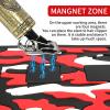 Barber Magnetic Mats,Anti-Slip Flexible Rubber Scissors Salon Mat,11.8Wx17.7L Tools Countertop Silicone Heat Resistant Styling Tools Magnetic Organizer Mat Magnetic Hair Clippers Mat (Red) view 4