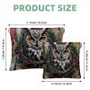 2 Pcs Pocket Cosmetic Bag, Owl on Wood Plank Self-Closing Shrapnel Makeup Bag No Zipper Small Makeup Pouch for Mini Travel Storage for Cosmetics Headphones Jewelry Organizer view 2