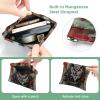 2 Pcs Pocket Cosmetic Bag, Owl on Wood Plank Self-Closing Shrapnel Makeup Bag No Zipper Small Makeup Pouch for Mini Travel Storage for Cosmetics Headphones Jewelry Organizer view 3