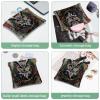 2 Pcs Pocket Cosmetic Bag, Owl on Wood Plank Self-Closing Shrapnel Makeup Bag No Zipper Small Makeup Pouch for Mini Travel Storage for Cosmetics Headphones Jewelry Organizer view 4