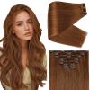 Full Shine Ginger Clip in Hair Extensions 20 Inch Ginger Human Hair Extensions Clip ins for Festivals for Volume for Highlights 150 G 7 Pcs view 1