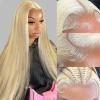 BZN 613 13x6 Lace Front Wig Human Hair 13x6 28 Inch 200 Density 613 Lace Frontal Wig Blonde Wig Human Hair Straight 613 HD Lace Frontal Wig Pre Plucked With Baby Hair view 1
