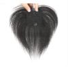 Yanamy One -piece Short Straight Hair Hairpiece Clip In Toppers Human Hair Wiglet Hairpiece with Bangs for Women Thin Hair White Hair Hair Loss (Dark Brown,25cm) view 3