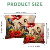 2 Pcs Pocket Cosmetic Bag, Birds and Red Poppy Flowers Self-Closing Shrapnel Makeup Bag No Zipper Small Makeup Pouch for Mini Travel Storage for Cosmetics Headphones Jewelry Organizer view 2