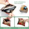 2 Pcs Pocket Cosmetic Bag, Birds and Red Poppy Flowers Self-Closing Shrapnel Makeup Bag No Zipper Small Makeup Pouch for Mini Travel Storage for Cosmetics Headphones Jewelry Organizer view 3